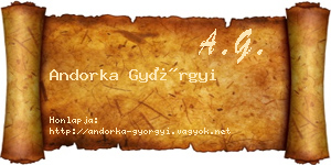 Andorka Györgyi névjegykártya